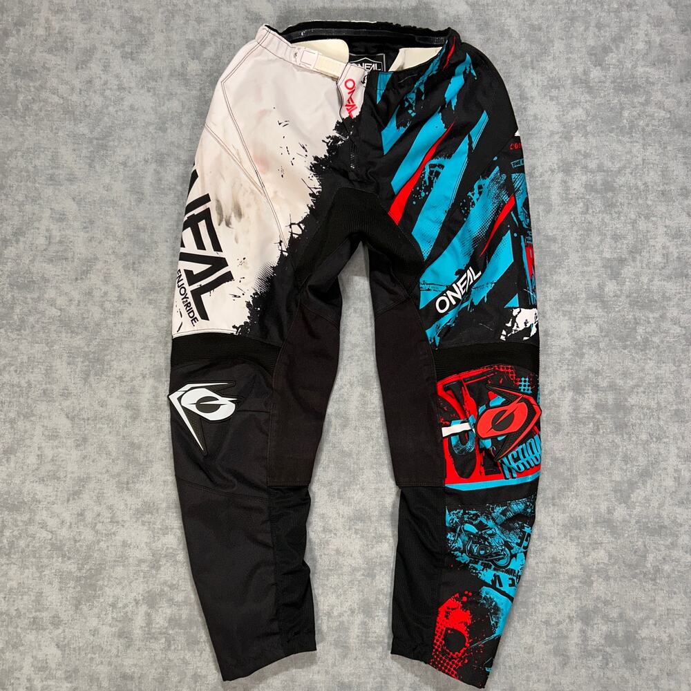 O'NEAL Element Rancid V.24 Motocross Pants Black White Blue Red Adult 28 Racing